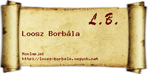 Loosz Borbála névjegykártya